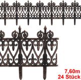 Deuba Borderrand Kunststof – 24 Stuks = 760cm UV-bestendig - Bruin