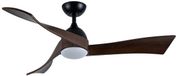 Vente-unique Plafondventilator met verlichting - B 132 cm - Natuurlijk donker paulowniahout - ELVARA