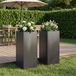 Maison Exclusive - Lot de 2 pots de jardin, couleur noire, dimensions 20 x 20 x 40 cm