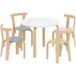 Table et chaise enfant 5 pièces, bois massif léger, set coloré pour salle de jeux
