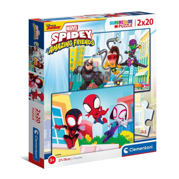 Clementoni Spidey & His Amazing Friends Legpuzzel - 2 x 20 Stukjes - Marvel