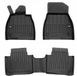Frogum No.77 Floor Mats for Mercedes EQS V297 Sedan from 2021 - 3-piece TPE Rubber Set - Black