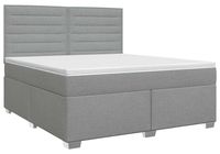 vidaXL Boxspringbed met matras, lichtgrijs, 140 x 190 cm, gestoffeerd