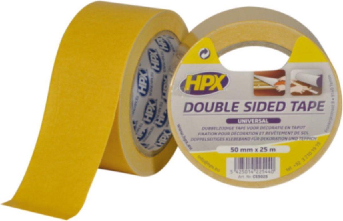 HPX Dubbelzijdige universele tape - wit 50mm x 25m