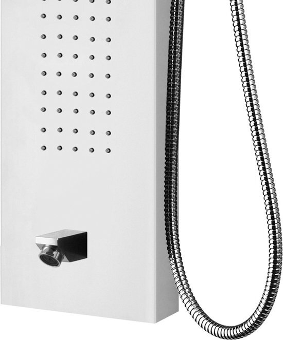 THERMOSTATISCHE DOUCHEPANEEL WIT - ALONI - COLONNE DE DOUCHE BLANC - 160X20X6,5CM