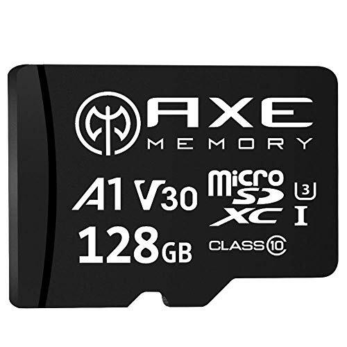 AXE Memory Axe 128 GB microSDXC geheugenkaart + SD-adapter met A1 app-prestaties, V30 UHS-I U3 4K - AXP4K128
