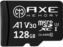 AXE Memory Axe 128 GB microSDXC geheugenkaart + SD-adapter met A1 app-prestaties, V30 UHS-I U3 4K - AXP4K128