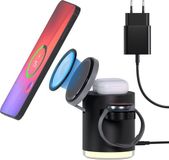 MMOBIEL Draadloze Oplader voor Samsung – 4 in 1 Qi2 Gecertificeerd Draadloos Oplaadstation – Laadstation voor Smartphone, Smart Watch en Oordopjes – Incl. 25W Adapter – Zwart