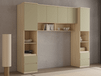 THEODORA Pont de lit 160 cm chêne lindberg/vert eucalyptus semi-ouvert