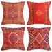 DakTou 50 x 50 cm Kussenhoes Rode Etnische Stijl Sofa Kussens Covers Turks Gedrukt Tapijtpatroon Vierkante Gooi Kussenslopen Deco Binnen Buiten