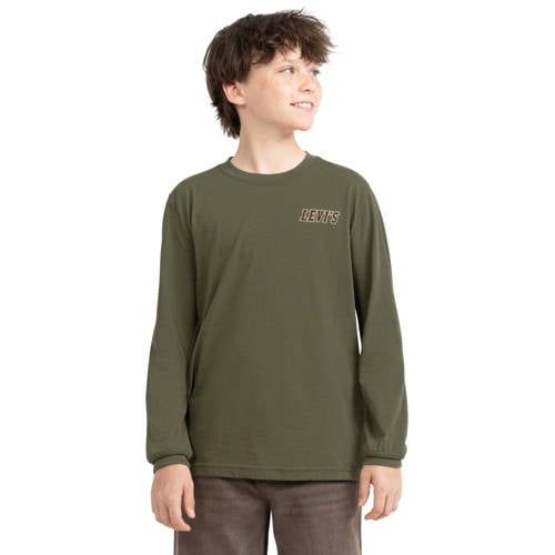 Levi's Kids longsleeve met backprint - olijfgroen