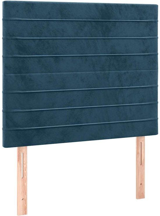vidaXL Hoofdbord donkerblauw fluweel 90x5x118/128 cm