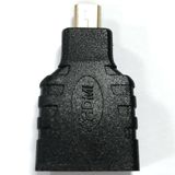 HDMI-aansluiting op stekker zwarte adapter voor het aansluiten van apparaten en overdracht van high-definition audio en video.