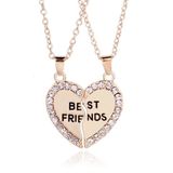 LGT JWLS LGT Jewels BFF Ketting Best Friends Hartje Kristallen Goudkleurig