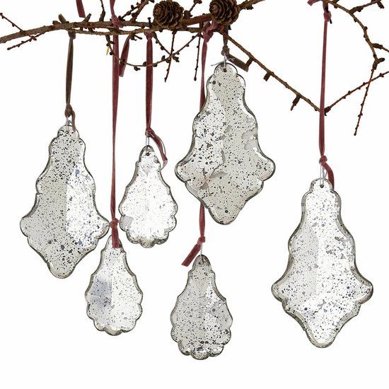 LOBERON Hanger set van 6 Mistralon antiekzilverkleurig