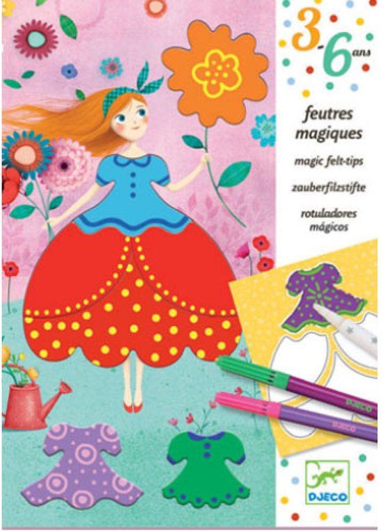 Djeco Marie's pretty dresses colouring set