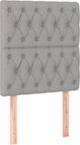 VidaXL Hoofdbord Licht Grijs Stof 80x7x118/128 cm