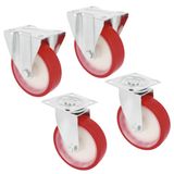 AMIG set de roues pivotantes et fixes - D160mm - polyuréthane - 900kg - heavy duty - 4 roues