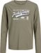 JACK&JONES JUNIOR Jongens T-shirt Lange mouw Ronde hals Katoen Logo Vetiver Maat 152