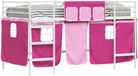 vidaXL Bunkbed voor kinderen met gordijnen Wit en roze 80 x 200 cm