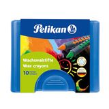 Pelikan 723155 Waskrijt met huls 655/10, driehoekig, wateroplosbaar, 10 kleuren