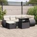 Maison Exclusive - Ensemble de meubles de jardin 7 pièces avec canapé et coussins, noir, en polyrotin