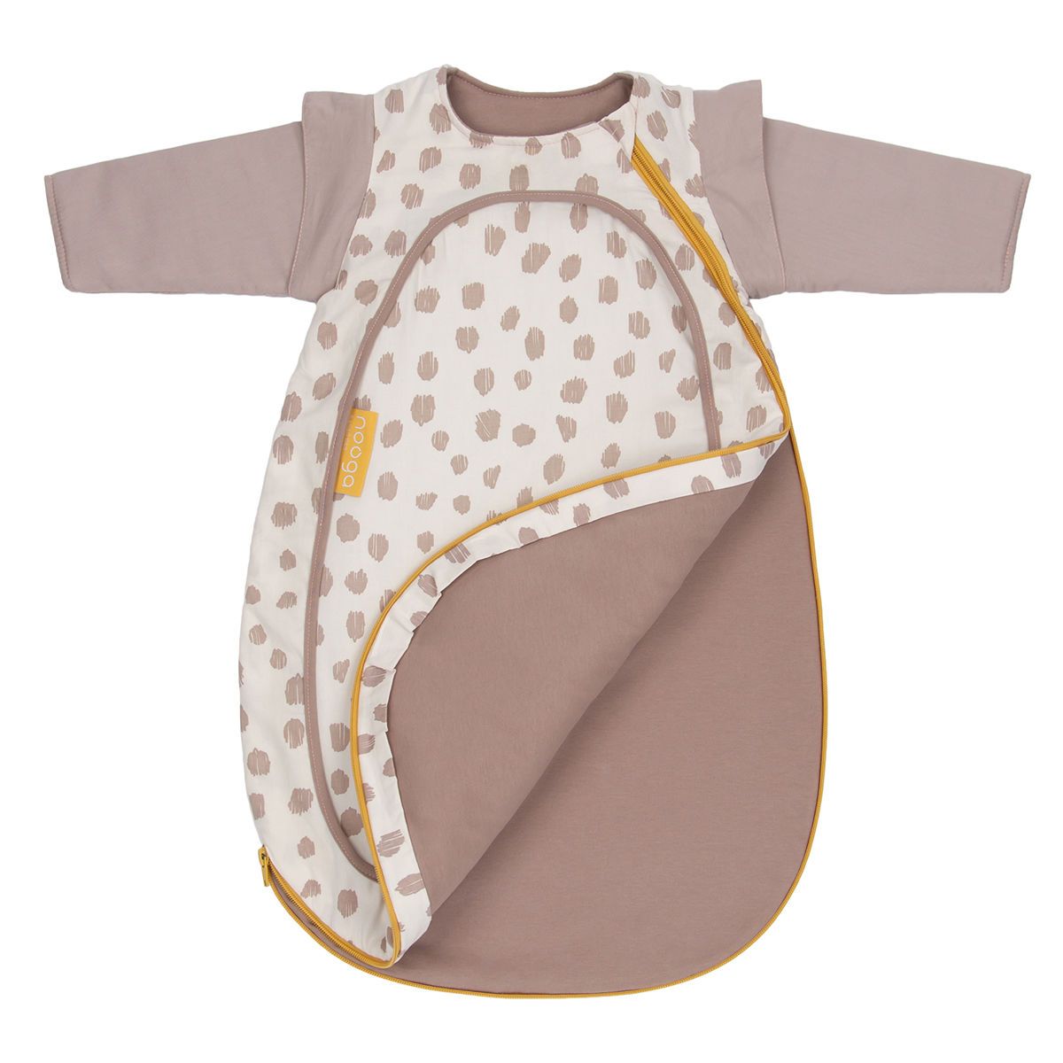 Nooga Slaapzak - Cocono Grey Leopard (small 60cm) - 4-seizoenen - Geel/Taupe