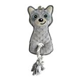 Love Story Pluche speelgoed wasbeer met geluid en touw van polyester, 15 x 37 cm, grijs