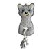 Love Story Pluche speelgoed wasbeer met geluid en touw van polyester, 15 x 37 cm, grijs