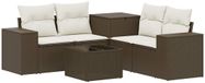 vidaXL - Canapé - 2 places - Marron et crème - Polyrattan