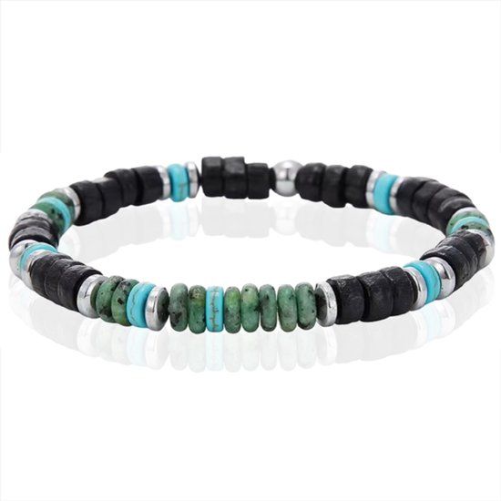 Memphis Kralenarmband Turquoise Groen Zwart