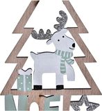 DKD Home Decor Kerstversiering Hout MDF (7,7 x 0,5 x 12 cm) (3 Stuks)