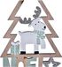 DKD Home Decor Kerstversiering Hout MDF (7,7 x 0,5 x 12 cm) (3 Stuks)