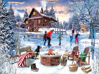 SunsOut Puzzle Schaatsers bij het Kampvuur - 1000 stukjes