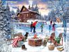 SunsOut Puzzle Schaatsers bij het Kampvuur - 1000 stukjes