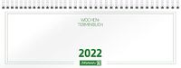 BRUNNEN 1077201002 tafelkalender/dwarsagenda, model 772, 2 pagina's = 1 week, 29,7 x 10,5 cm, kartonnen omslag, wit, kalender 2022, Wire-O-binding