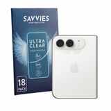 Savvies Protection d'écran pour Apple iPhone Duo (UNIQUEMENT Objectif de l'appareil photo) - Film protecteur transparent 18 Pièces