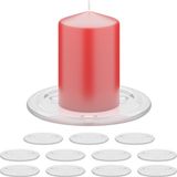 Merkloos Relaxdays Kandelaar Stompkaars - Set van 12 - Ø 10 cm - Glas - Transparant