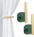 Goodivery ® Set de 2 supports de rideaux muraux, crochets de rideaux auto-adhésifs en forme de L, supports de rideaux pour salle de bain, maison, bureau, décoration de rideaux (vert)