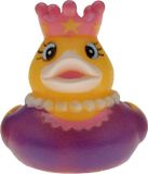 Krüger & Gregoriades Rubber badeendje prinses - paars - 5 cm