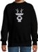 Bellatio Decorations Kerstsweater voor kinderen - zwart - met zilveren rendier - glitter bedrukking 98/104