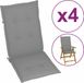 vidaXL Tuinstoelkussens 2 stuks hoge rug 120x50x3 cm stof grijs