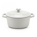 Ronde La Fonderie 1890 Ronde stoofpan van geëmailleerd gietijzer, 22 cm, IENA22, beige