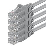 1aTTack CAT6 UTP netwerkpatchkabel met 2 x RJ45-connectoren (set van 5 stuks) 0,5 m grijs