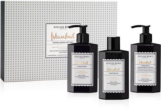 Atelier Rebul Istanbul - Bad & Body Geschenkset - Handzeep + Douchegel + Bodylotion (250ml) - Houtig & Kruidige Geur - Unisex Giftset