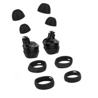 kwmobile 4x housse pour écouteurs intra-auriculaires compatible avec Samsung Galaxy Buds / Buds Plus - Embouts d'oreille de remplacement en noir