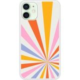 Apple Bedrukt siliconen hoesje compatibel met iPhone 12 Mini Circle rainbow