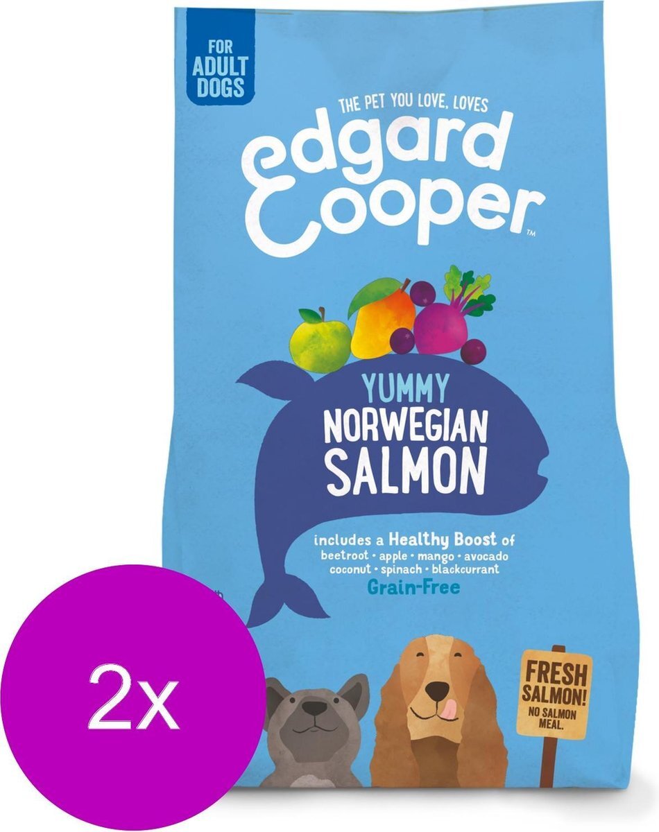 Edgard & Cooper Verse Noorse Zalm Brok - Voor volwassen honden - Hondenvoer - 2 x 2.5kg