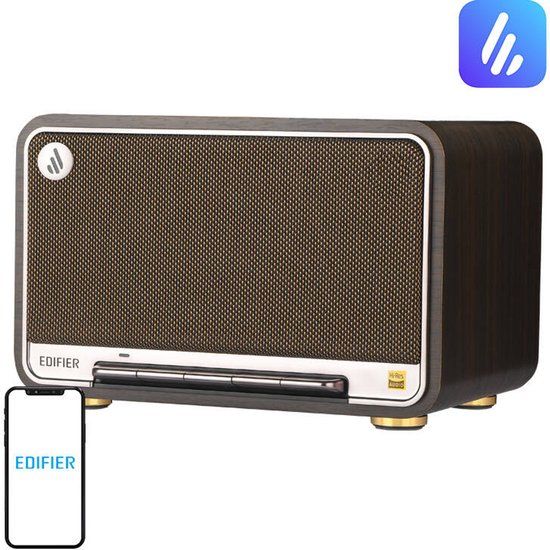 Edifier D32 - Stereo HiRes Airplay/Bluetooth speaker - Zwart Walnoot