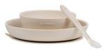 Nattou Toddler Dinner Set - Silicone - Clay - BPA-Free
